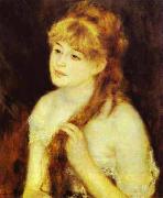 Pierre-Auguste Renoir Young Woman Braiding Her Hair oil painting reproduction